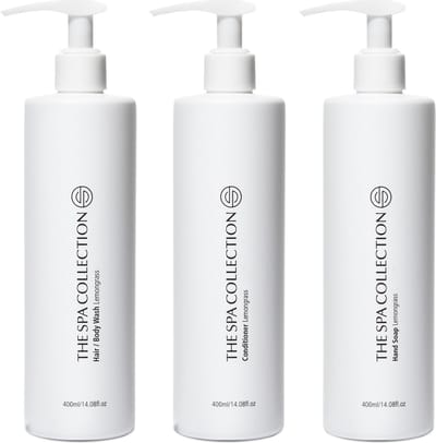The Spa Collection Lemongrass - 2-in-1 hair & body wash + Conditioner + Handzeep - Milde formulering - 400 ml pompfles - Set van 3 stuks