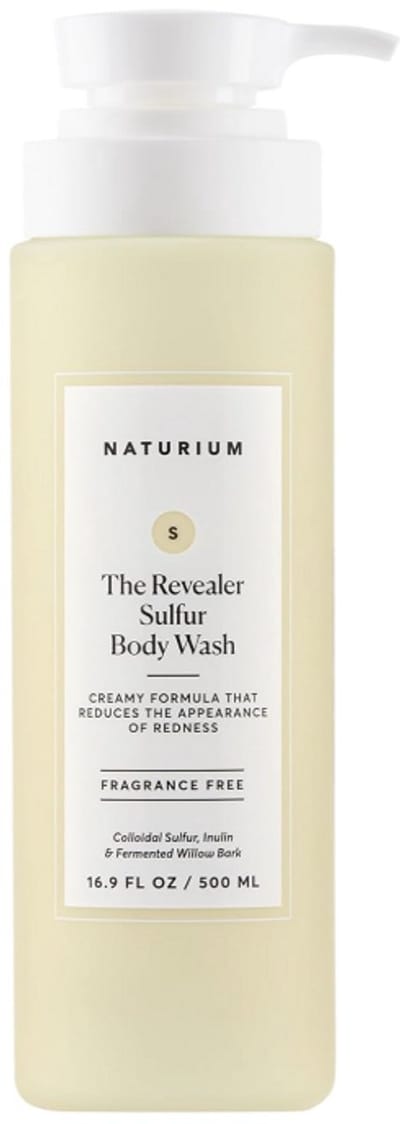 Naturium The Revealer Body Wash 500ml – NIEUW van Naturium!! – Fragrance Free Zuiverende Body Wash met Zwavel, Wilgenbast & Aloë Vera