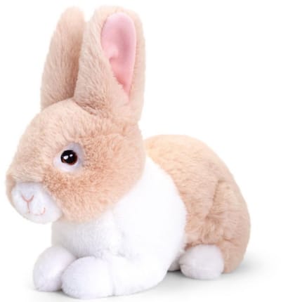 Keel Toys pluche Konijn - knuffeldier - beige - zittend - 18 cm - knuffel Konijn