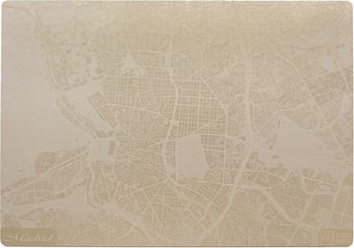 Place Maps Placemat Stadskaart Brussel - Kunstleer - Champagne - 1 Stuk