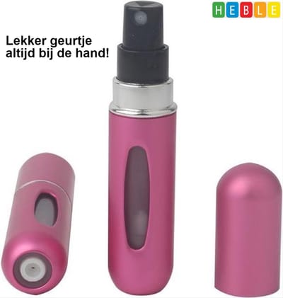 ***2 stuks Mini Parfum Flesje - Lipstick Formaat, Navulbare Parfum Verstuiver - Festival Onderweg - van Heble® ***