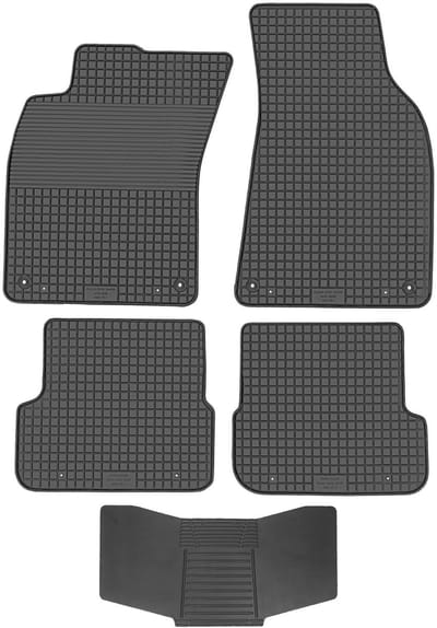 Max-Dywanik Audi A6 C6 - Rubberen Vloermatten - 2006-2011 - Zwarte Bevestiging - Voorkant en Achterkant
