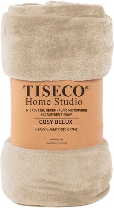 Tiseco Home Studio - Deken COSY DELUX - microflannel - 280 g/m² - 180x220 cm - Zand