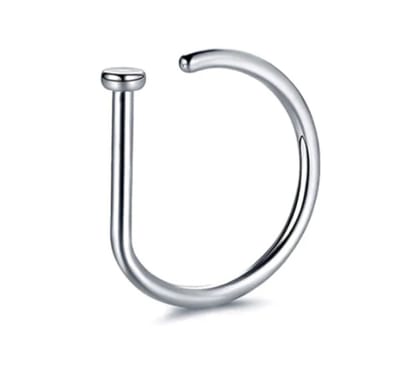 Cabantis® Zilverkleurig Fake Chirurgisch Stalen D-Shaped Piercing - Sieraden - 10 mm Diameter & 1 mm Staafdikte