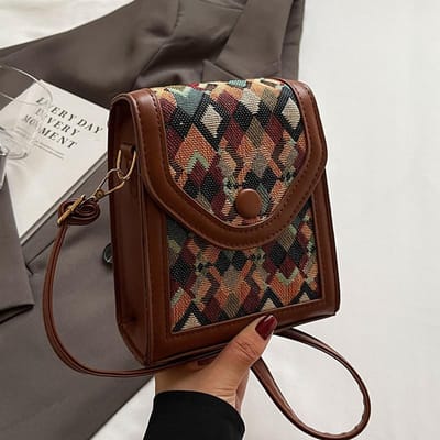 Sacs Populaires avec Haute Texture et Sacs Bandoulière Verticaux Tendance pour Femmes Ins Sac d'Épaule de Niche Sac à Carreaux pour Femmes black