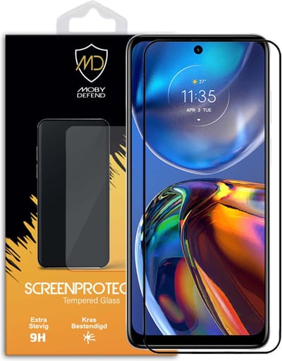 MobyDefend Screenprotector - Geschikt voor Motorola Moto E32 / E32S - Screensaver Met Zwarte Randen - Gehard Glas