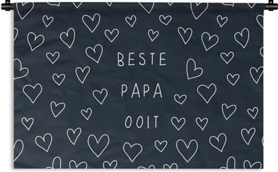 Wandkleed - Wanddoek - Papa - Vaderdag cadeau - Beste papa ooit - Quote - Spreuken - 60x40 cm - Wandtapijt - Vaderdag cadeautje - Cadeau voor vader en papa