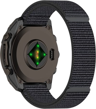 Stravo Ultralicht Solo Nylon Sport bandje geschikt voor Garmin Fenix 5x (Plus) / Fenix 6x (Pro) / Fenix 7x (Pro - Sapphire - Solar) / Garmin Fenix 8 - 51mm / Enduro 1-2-3 - Volledig nylon band voor Garmin smartwatches - Horlogebandje - Grijs