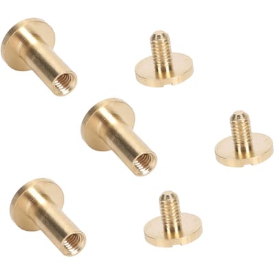 50 Sets Messing Klinknagels Kit DIY 8mm Sleufschroef Decoratieve Gebogen Klinknagel voor Leer Tas Stof Broek Tas Papier 10mm / 0.39in