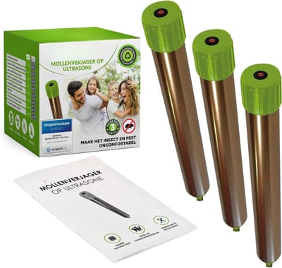 Solacis Mollenverjager - Mollenbestrijding - Ongediertebestrijding - Ultrasoon geluid - Tegen mollen en muizen - Must have voor in de tuin!