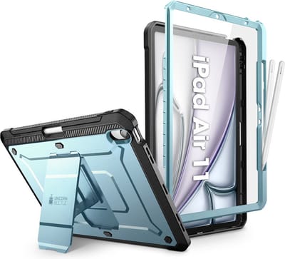 Supcase hoes met screen protector geschikt voor iPad Air 11 inch (M4 / M3 / M2) - iPad Air 10.9 inch (Air 5 / Air 4) - Blauw