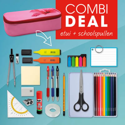 SOHO - Etui XL + Vulling - Grote etui met diverse opbergmogelijkheden - Inclusief complete vulling - In 1 klik klaar voor het nieuwe schooljaar - GB PINK - Bloem