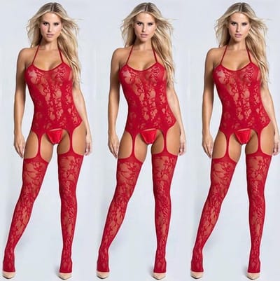 Rode Bodystocking - Abriana Red