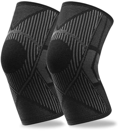 Kniebeschermers - 2-delige kniebandages voor mannen en vrouwen - Kniecompressiebandages voor scheurde meniscus, gewrichtspijn, laterale knieband, artrose, tendinitis, sport en blessures