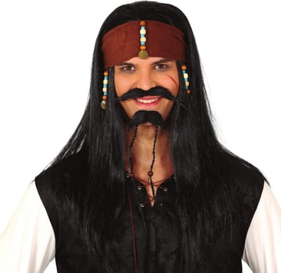 Fiestas Guirca - Piraten pruik met band - Halloween Pruik - Halloween accessoires - Halloween outfit - Pruiken - enge pruiken