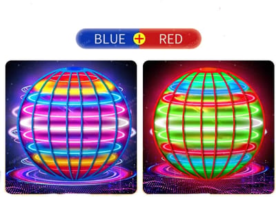2 Stuks Verbeterde Hover Bal met RGB LED – Magic Flying Orb – Fidget Speelgoed & Zweefbal voor Kinderen, Tieners & Volwassenen – Voor Binnen & Buiten – Blauw en Rood