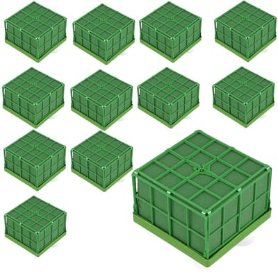 Dailygoods- Bloemenschuimkooi 12 Stuks - Vierkante Bloemenschuimhouder - Zuignap - Bloemschikaccessoire - Bruiloft/Tafeldecoratie - Duurzaam Plastic/Fenolhars