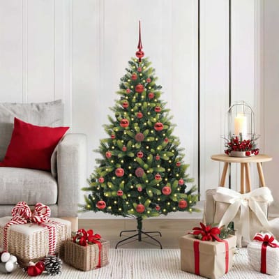 vidaXL - Kunstmatige - Gehingde - Kerstboom - 150 - LEDs - Groen - 120 - cm - PVC - en - PE
