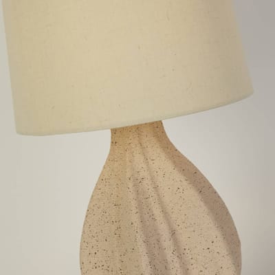 Searchlight Twist tafellamp, beige, hoogte 46 cm, textiel/keramiek