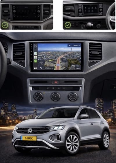 ADIVOX T1 9 inch geschikt voor VW Polo/T-Roc/T-Cross 2018-2021 Android 15 CarPlay/Auto/Wifi/RDS/DSP/DAB+