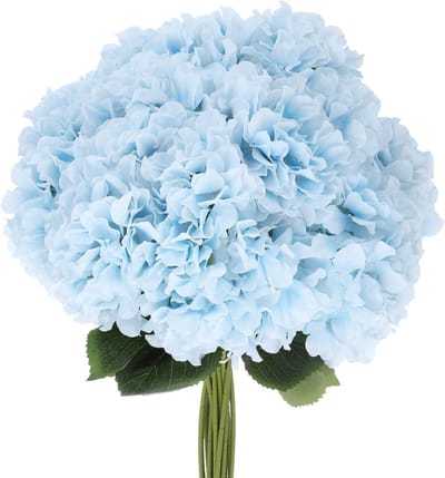 20 Boeketten Kunstbloemen in Blauw, Hydrangea van Zijde, Perfect voor Bruiloft, Tuin en Tafeldecoratie in de Lente