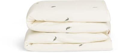 Yumeko kinderdekbedovertrek katoensatijn multicolor feather 100x135 - Bio, eco & fairtrade