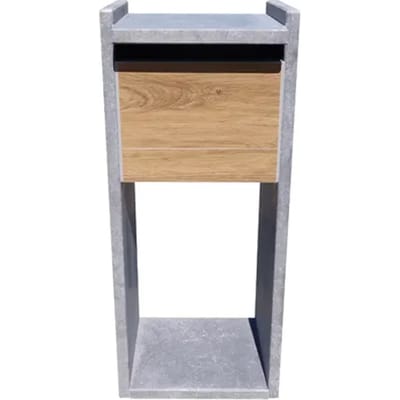 Brievenbus Staande Brievenbus Everest Woodlook - Natuursteen - Blauw - 40,5x100x32cm
