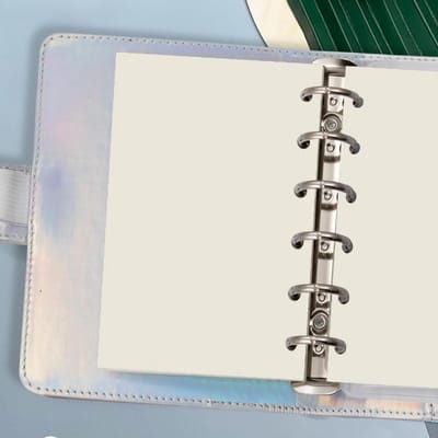 Planner Inserts voor A7 Formaat, 6 Ring Spiral Notebook, Mini Lege Pagina's, 45 Vellen, Perfect voor Portable Planner en Organisatie