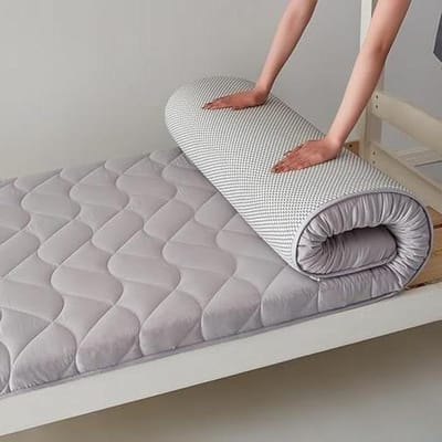 Opvouwbare Matras - Vloermatras Gast - Comfortabel Slapen - Ademend Oprolontwerp - Voor Diverse Bedden - Grijs