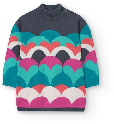 Boboli Knitwear Hearts Jurk Veelkleurig 12 Months