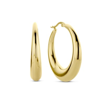 CO88 Collection Oorbellen Dames - Oorringen - Ø35mm Aflopend Tot 8mm - Staal - Goudkleurig - 8CE-70528