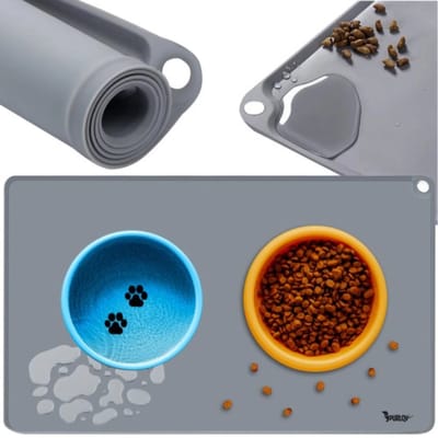 Purlov Siliconen Voedingsmat - Anti-slip Onderlegger voor Honden- en Kattenbakken - 60x40 cm