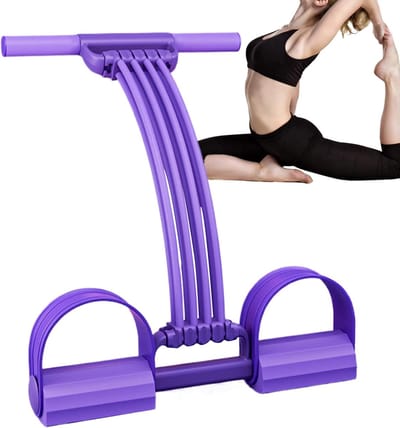 Pedaaltrainer Buikspieren - Fitnessband Thuis - Full Body Training - Antislip Pedaal - 51 cm - Paars