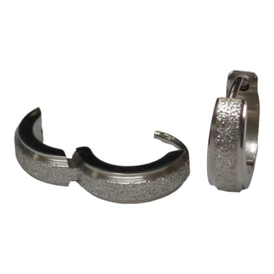Rvs sieraden - Stalen oorringen 14mm - Matte huggie oorbellen