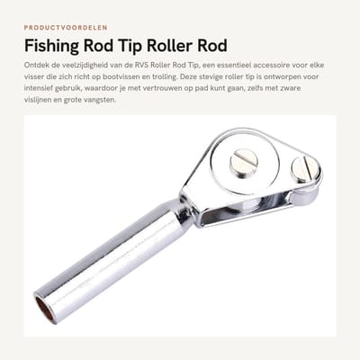 Dailygoods- Hengel Tip Roestvrij Staal - Roller Gids 5/6/7/8mm - Trolling Accessoire - Zee Boot Vissen - Duurzaam - Lange Levensduur - Rolgeleider