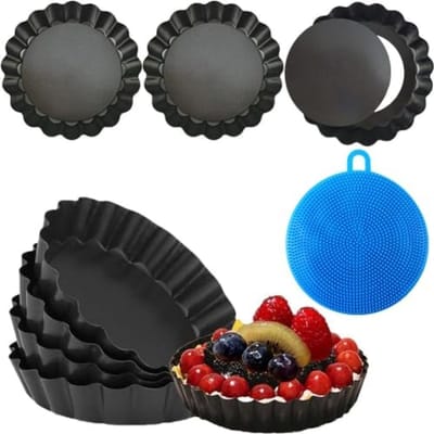 PromoHome Mini Tarteletvormpjes Set - 8 Stuks Met Uitneembare Bodem