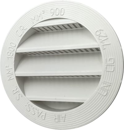 2 Ronde Ventilatieroosters Wit 60mm Inbouw - Kunststof Ventilatieopening met Insecohtenbescherming