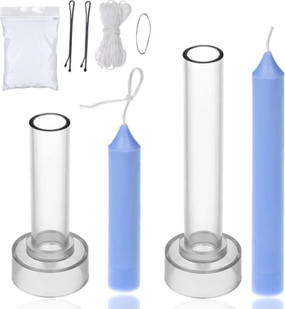 Set van 2 Taps toelopende Kaarsenvormen - DIY Kaarsen Maken Kit met Lont en Accessoires