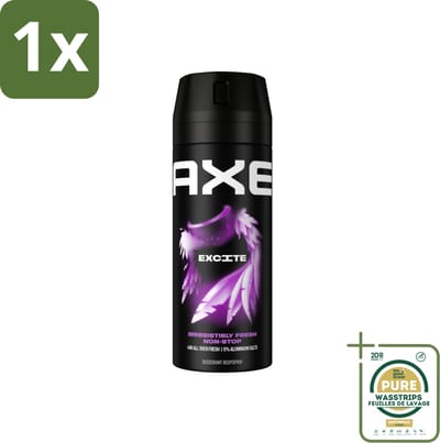 1 x Axe - Deodorant Bodyspray - 48hrs Fresh - Excite - Crisp Coconut & Black Pepper - 150 ml- Deodorant - Lichaamsgeur - Frisheid - Kokosnoot - Zwarte Peper
