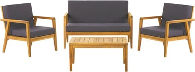 PALLANO - Loungeset - Donkergrijs - Acaciahout