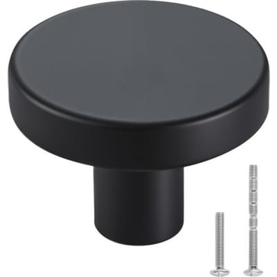 VEVOR meubelknoppen, 10 stuks, 32 mm, zwarte kastknoppen van zinklegering, massieve keukenknoppen, ladeknoppen met schroeven voor badkamer, kasten, laden, keuken