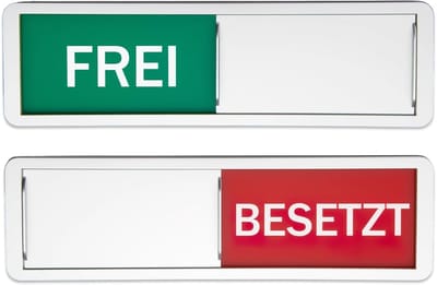 Dailygoods- Bezet Bordje Lichtgewicht - Toiletbordje Vrij/Bezet - Schuifbord - Ruimtestatus - Praktisch Schild - 17,8 x 5,2 cm - Deurbordje