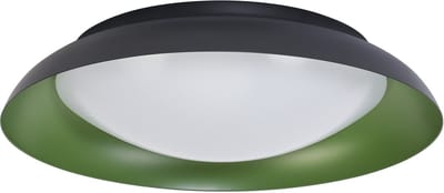 OSRAM Orbis Plate LED plafondlamp, zwart-groen, 35W, 1700lm, 3000K, 430mm, 830 vriendelijk warm wit, dimbaar in 3 niveaus door te trappen, IP20 bescherming, inclusief montageschroeven en pluggen