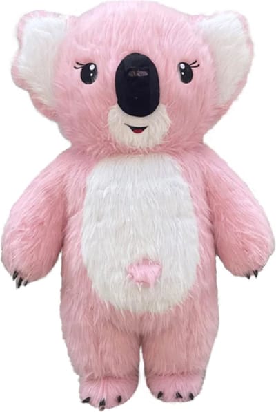 KIMU® Groot Opblaas Kostuum Koala Roze - 2.6 Meter Opblaasbaar Pak - Mega Berenpak Mascotte Opblaaspak - Super Opblaasbare Beer Dierenpak Festival