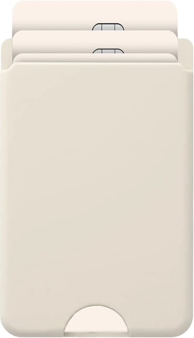 AVY Magnetische Kaarthouder | Compatibel met MagSafe | Ruimte voor 3 Pasjes | Siliconen Pasjeshouder Wallet | Beige