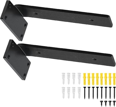 Set van 2 stevige plankdragers voor zwevende planken, 5 mm dik, met een draagkracht van 45 kg, wandbeugels voor een moderne uitstraling, 30,5 cm lang
