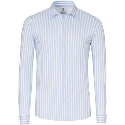 Desoto Overhemd Allover Vertical Stripe Licht Blauw / male