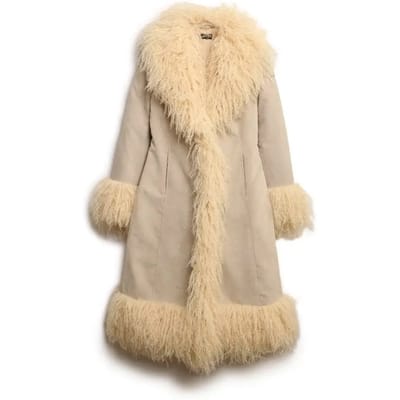 Superdry Long Afghan Jas Beige XS Vrouw