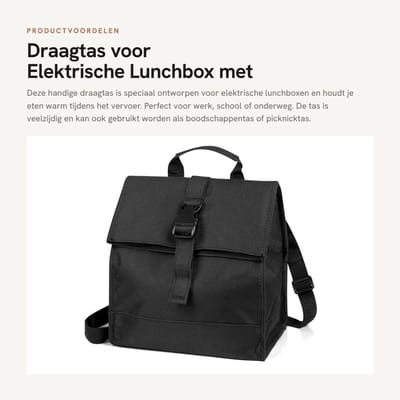 Dailygoods - Draagtas voor Elektrische Lunchbox met Verwarming