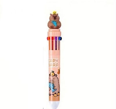 Akyol - capybara - capybara pennen - pennen - 1 stuks - pen met verschillende kleuren - knaagdier - capybara's - knaagdieren - multicolour pen